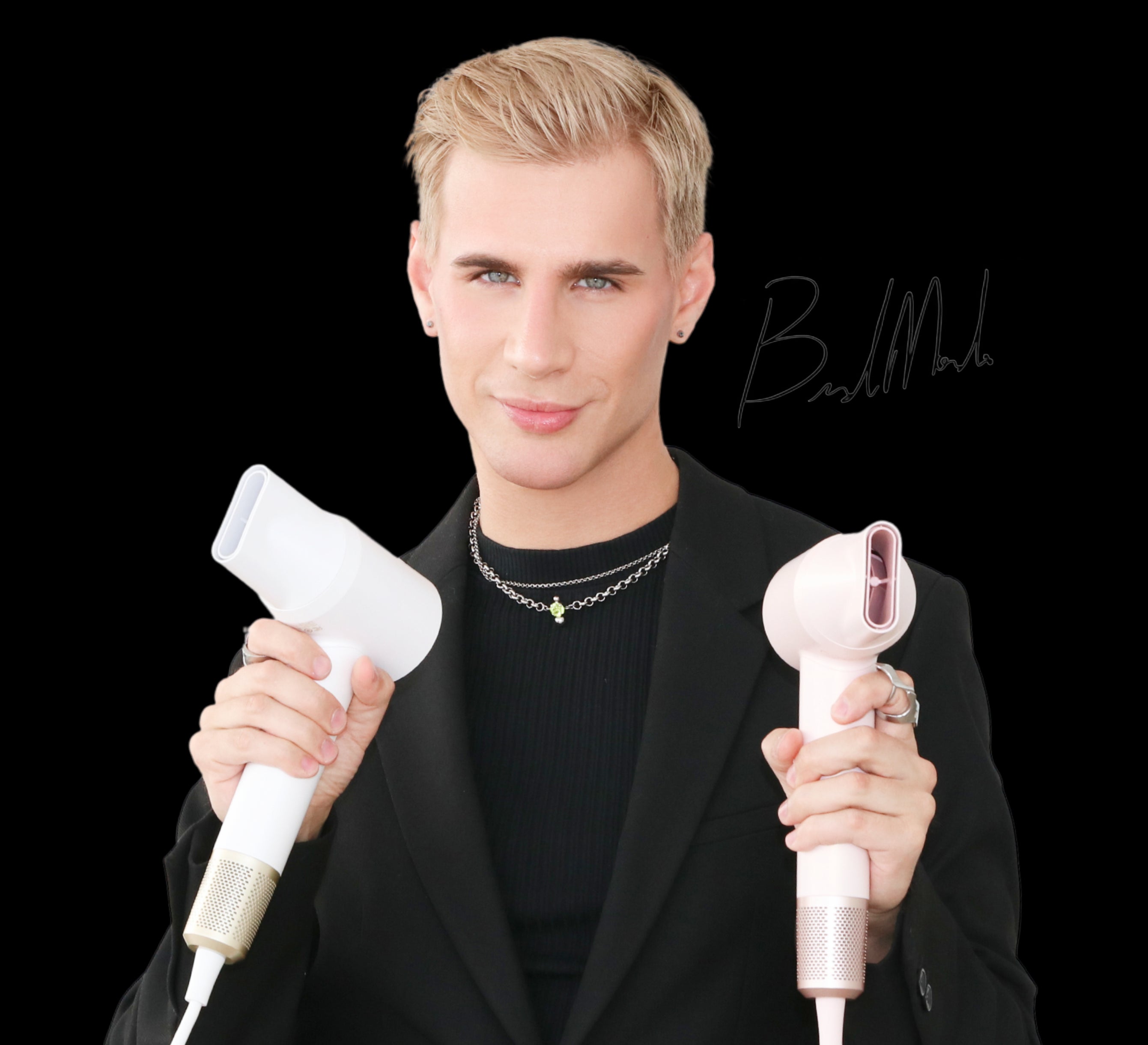 Brad Mondo with Laifen SE hairdryers