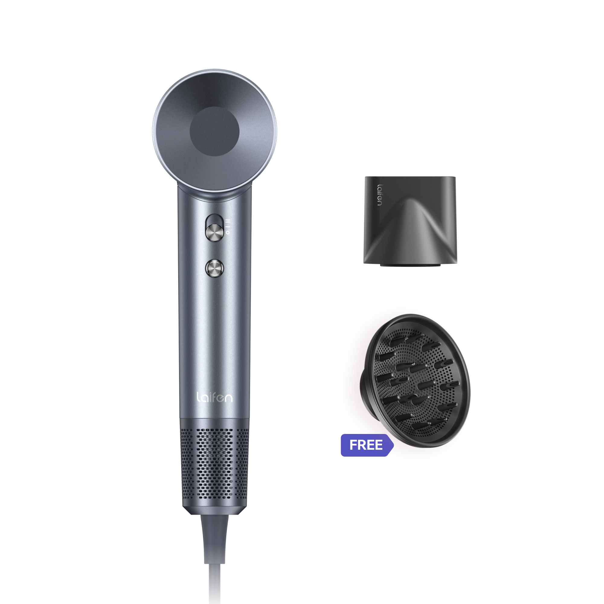 Choose Your Hair Dryer_Silver Blue Laifen Diffuser Nozzle