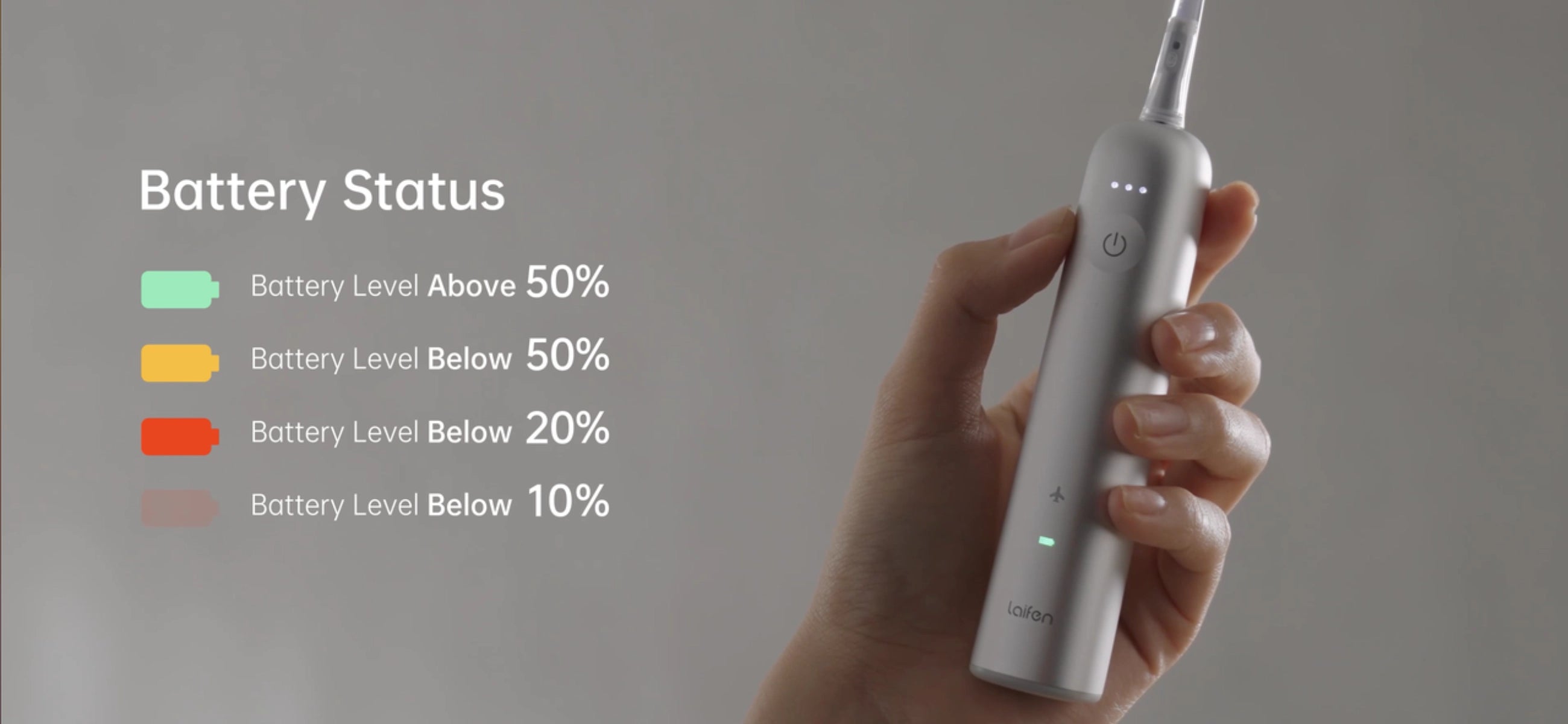 Laifen Wave electric toothbrush: Battery and charging manual