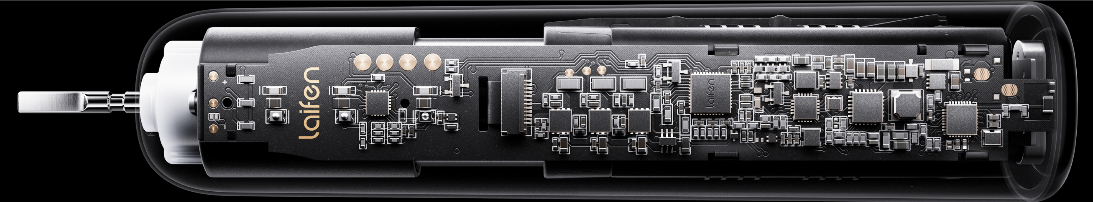 Proprietary servo system, with an accuracy of 0.1°