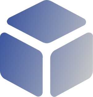 Gradient blue cube logo