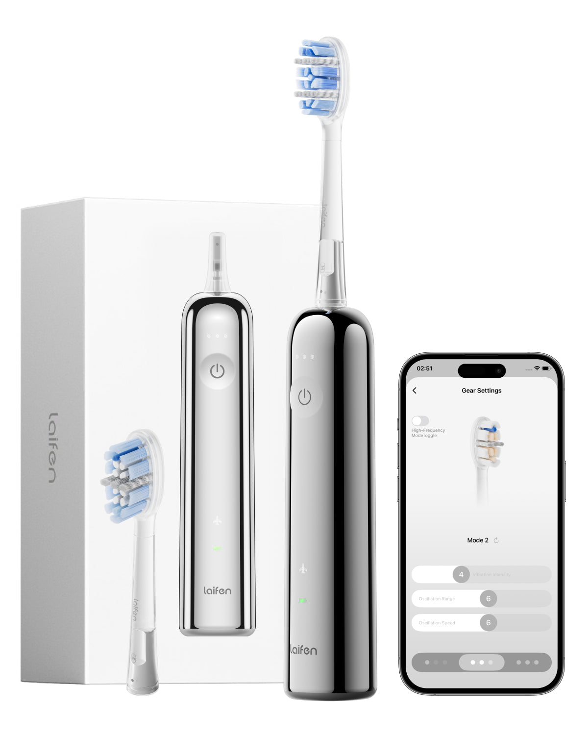 Laifen Wave Pro Electric Toothbrush Polished Stainless Steel Main Image Overall Review