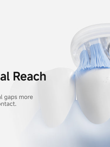 Spiral Bristles. Spiral Design for Enhanced Interdental Reach. Unique spiral design reaches interdental gaps more effectively, delivering a more precise contact.