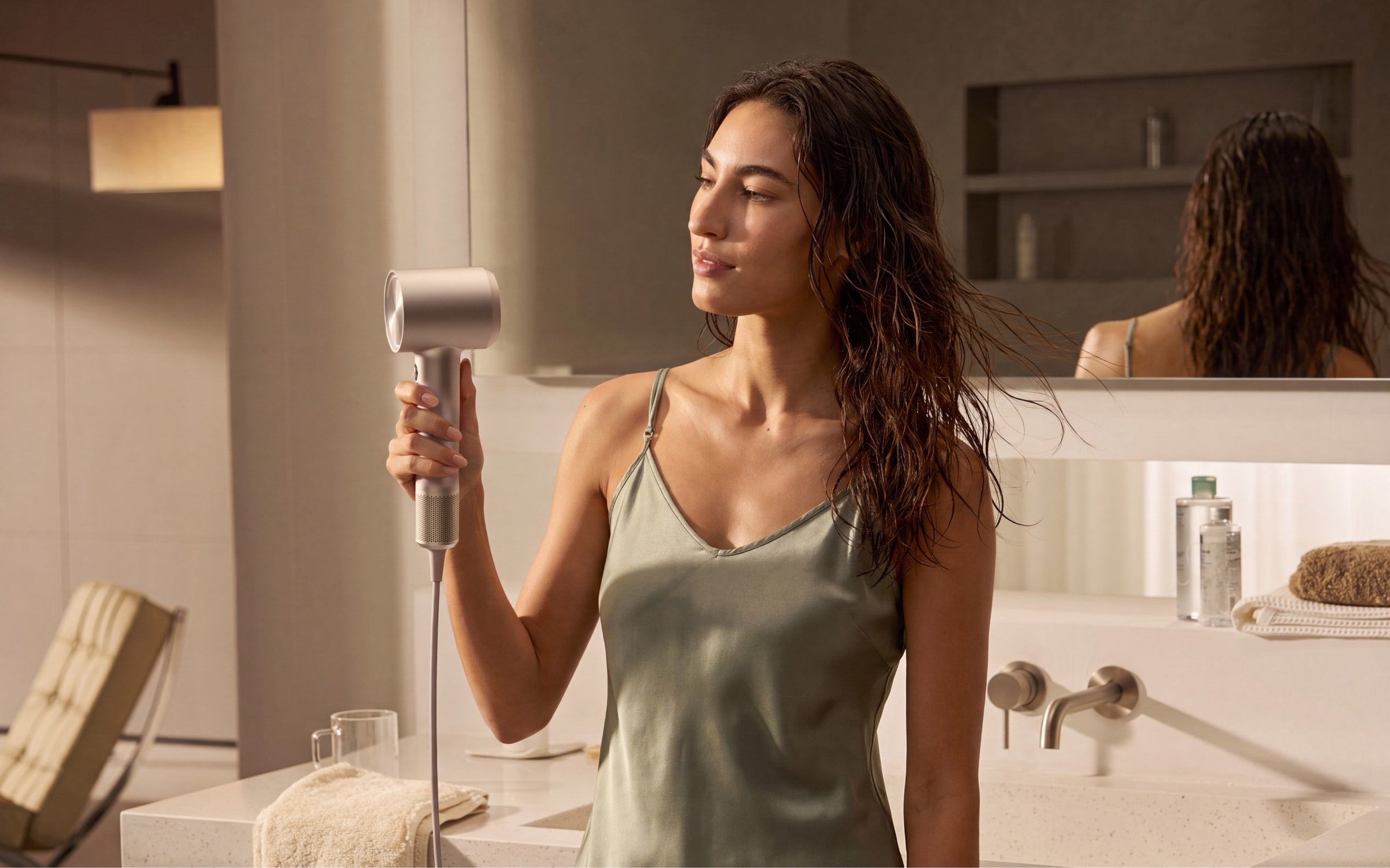 Dry hair in sections