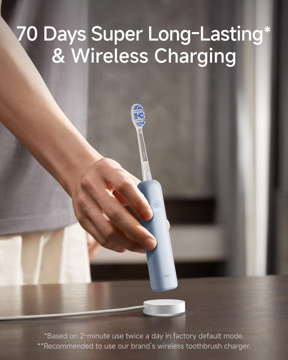Laifen Wave Pro Electric Toothbrush Aluminum Alloy Pink 70 Days Super Long-Lasting & Wireless Charging