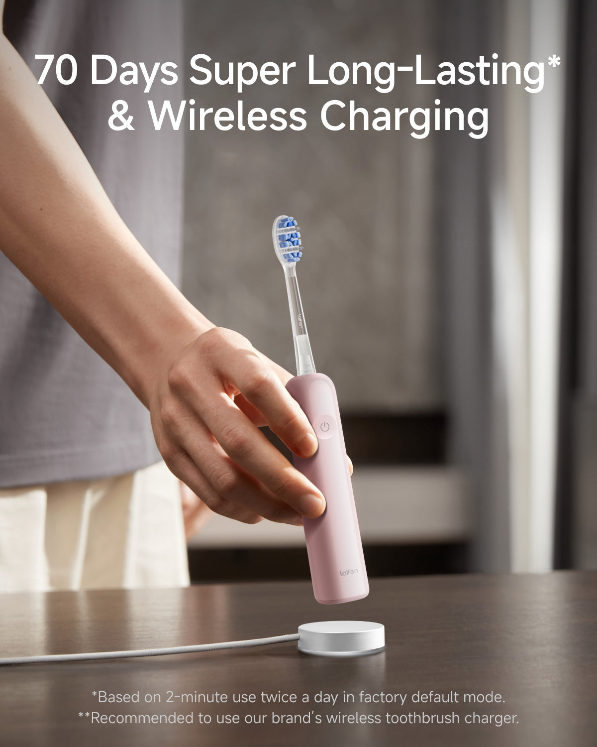 Laifen Wave Pro Electric Toothbrush ABS White 70 Days Super Long-Lasting & Wireless Charging