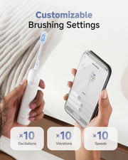 Laifen Wave Pro Electric Toothbrush ABS White Customizable Brushing Settings ×10 Oscillations ×10 Vibrations ×10 Speeds