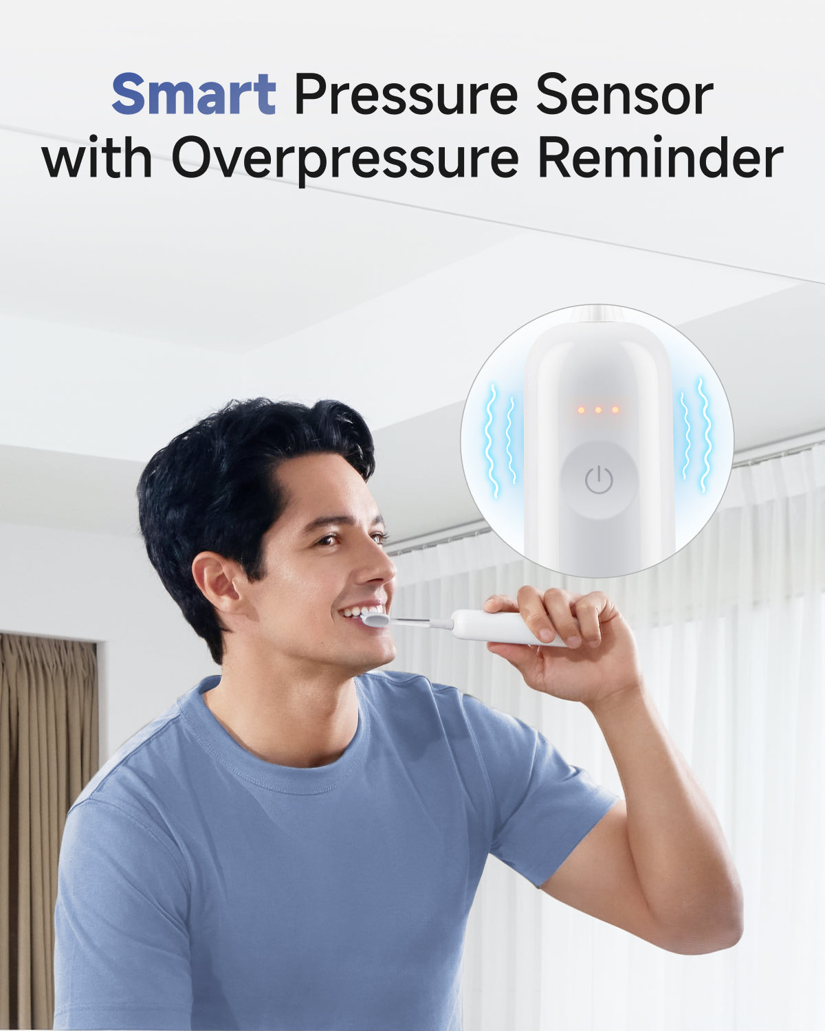 Laifen Wave Pro Electric Toothbrush ABS White Smart Pressure Sensor with Overpressure Reminder