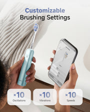 Laifen Wave Pro Electric Toothbrush Aluminum Alloy Blue Customizable Brushing Settings ×10 Oscillations ×10 Vibrations ×10 Speeds