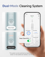 Laifen Wave Pro Electric Toothbrush Aluminum Alloy Blue Dual Mode Cleaning System Deep Clean (PID) *The system can be switched by triple-pressing the button on the toothbrush handle or via the app.
