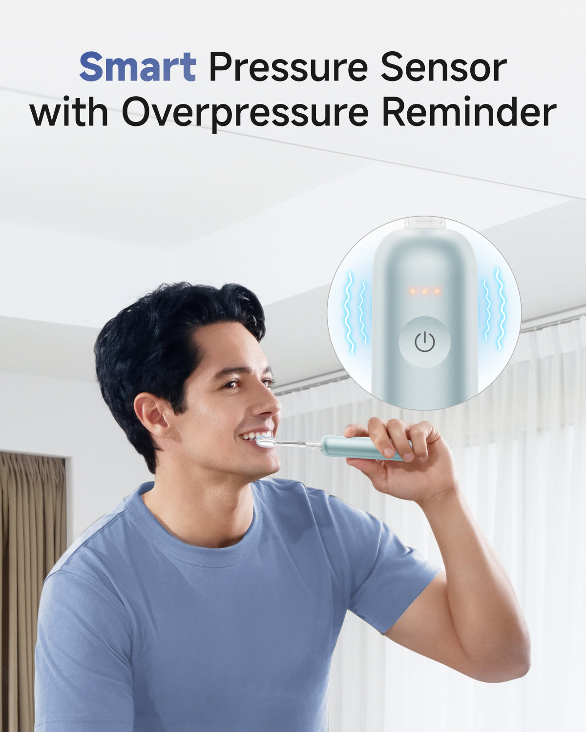 Laifen Wave Pro Electric Toothbrush Aluminum Alloy Blue Smart Pressure Sensor with Overpressure Reminder