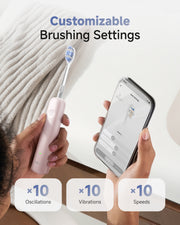 Laifen Wave Pro Electric Toothbrush ABS Pink Customizable Brushing Settings ×10 Oscillations ×10 Vibrations ×10 Speeds