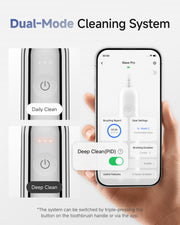 Laifen Wave Pro Electric Toothbrush Polished Stainless Steel Dual Mode Cleaning System Deep Clean (PID) *The system can be switched by triple-pressing the button on the toothbrush handle or via the app.