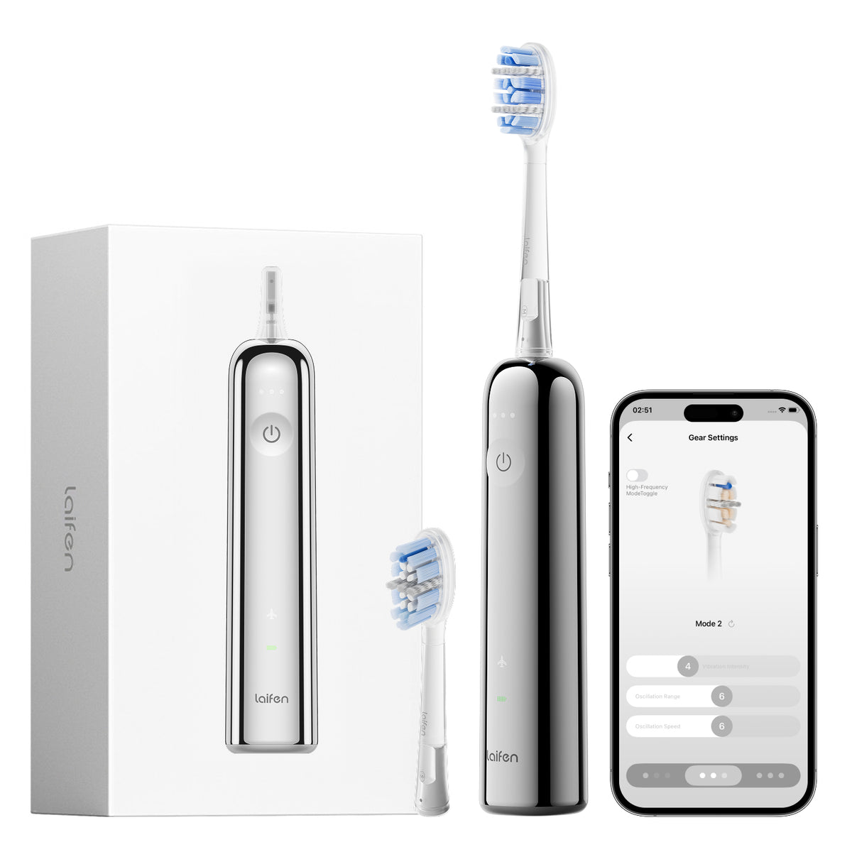 Laifen Wave Pro Electric Toothbrush Polished Stainless Steel Main Image Overall Review