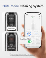 Laifen Wave Pro Electric Toothbrush Transparent Black Dual Mode Cleaning System Deep Clean (PID) *The system can be switched by triple-pressing the button on the toothbrush handle or via the app.